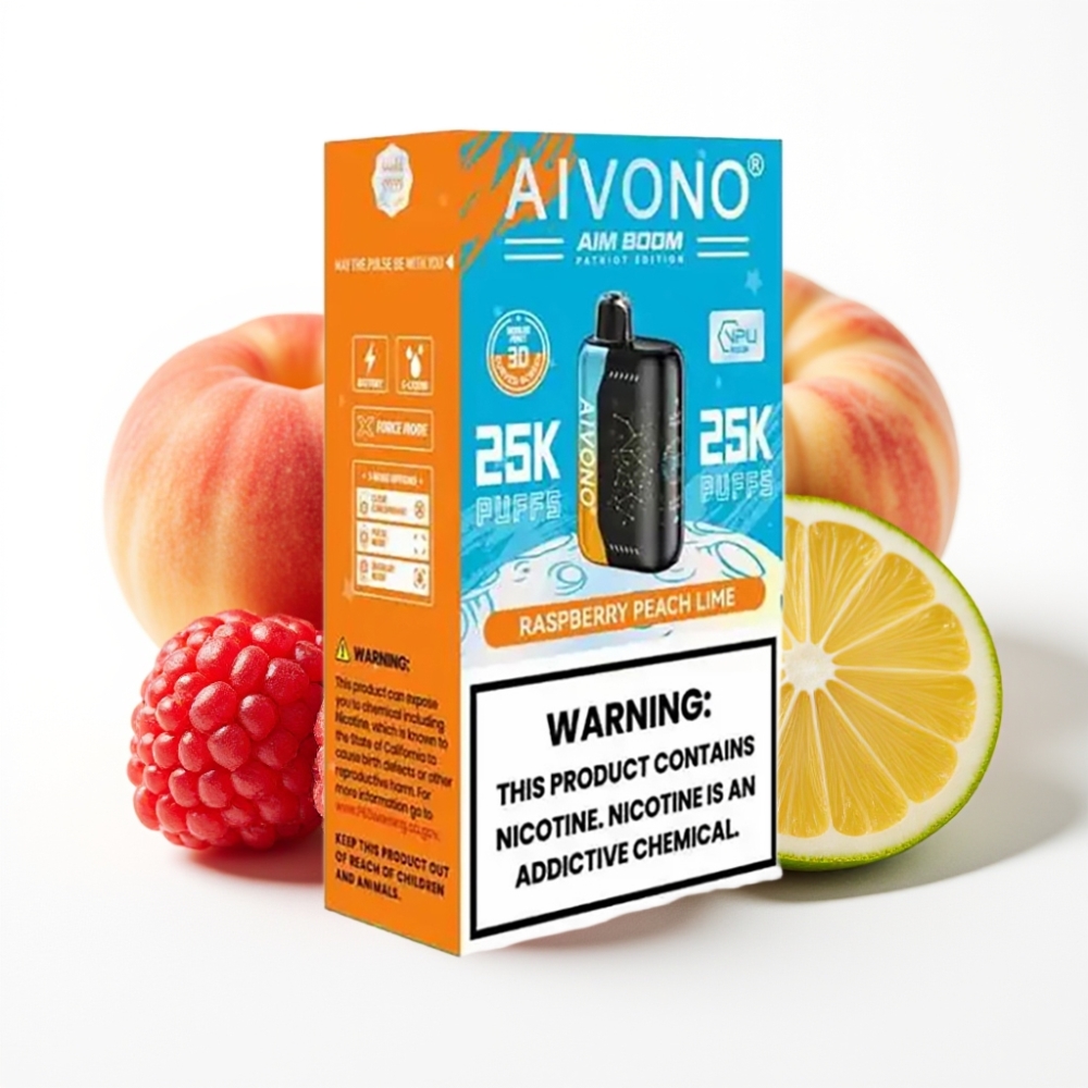 Aivono AIM BOOM 25000 Puffs 28ml Raspberry Peach Lime