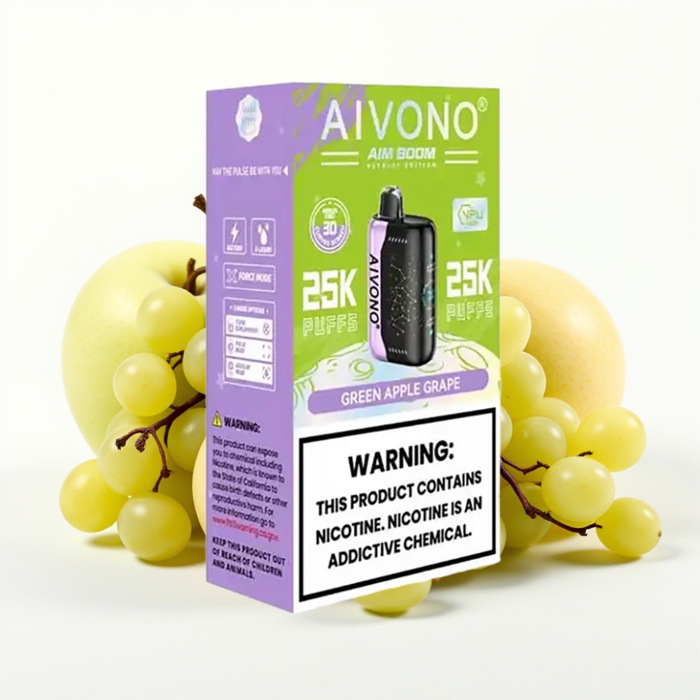 Aivono AIM BOOM 25000 Puffs 28ml Type-C Green Apple Grape