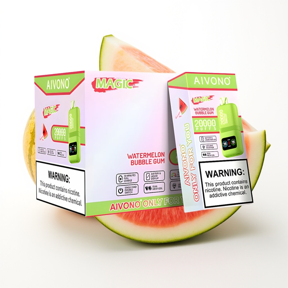Aivono AIM MAGIC 20000 Puffs Dual Mesh LCD Watermelon Bubble Gum