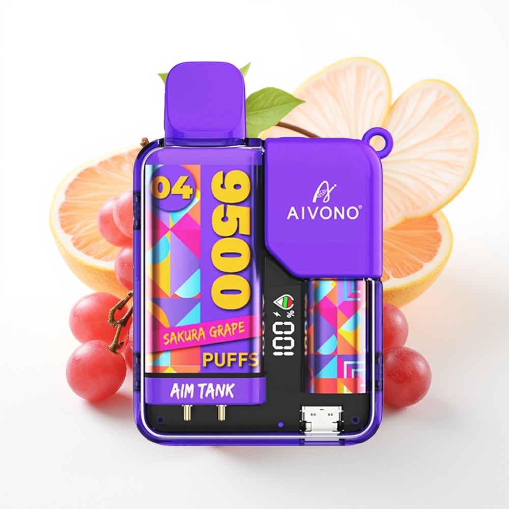 Aivono AIM-TANK 9500 Puffs 18ml LCD Sakura Grape