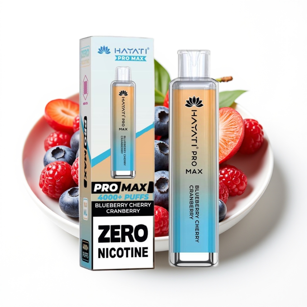 Hayati Pro Max 4000 Puffs Disposable Vape Dual Mesh Coil Blueberry Cherry Cranberry