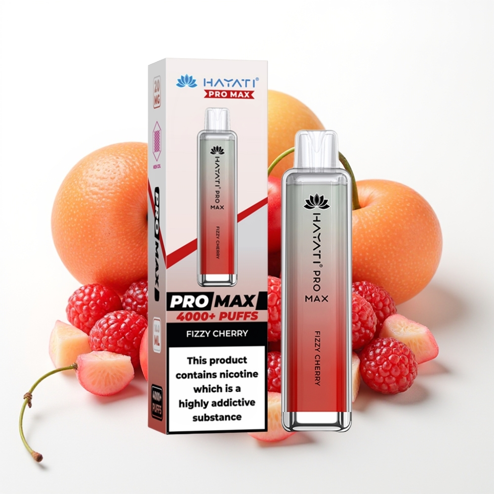 Hayati Pro Max 4000 Puffs Disposable Vape Rechargeable Crystal Fizzy Cherry