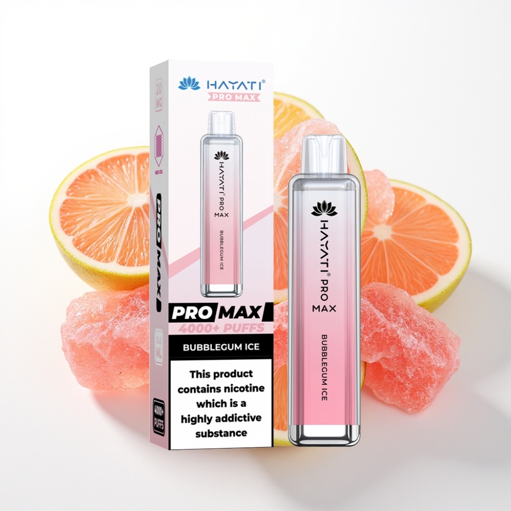 Hayati Pro Max 4000 Puffs Dual Mesh Coil Disposable Vape Bubblegum Ice
