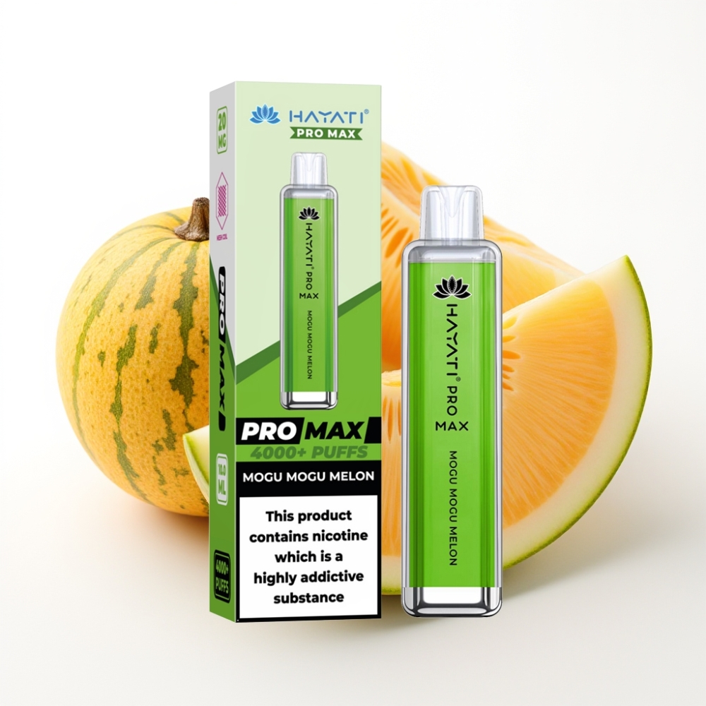 Hayati Pro Max 4000 Puffs Dual Mesh Coil Disposable Vape Mogu Mogu Melon