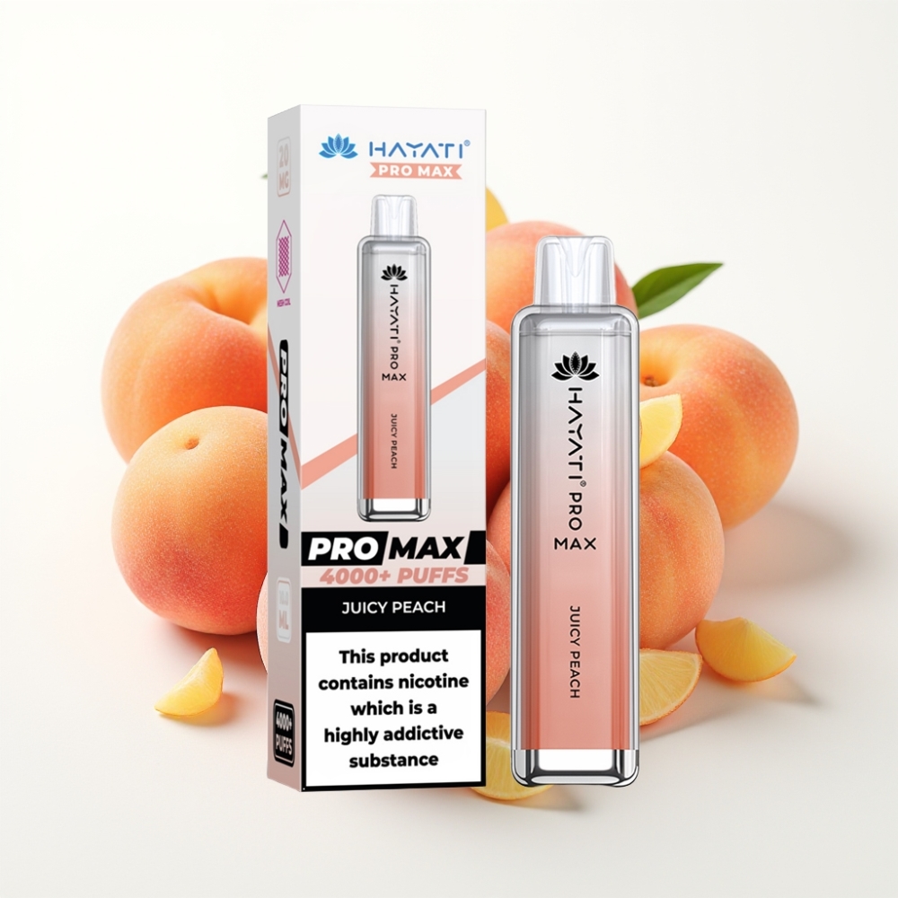 Hayati Pro Max 4000 Puffs Dual Mesh Coil Rechargeable Juicy Peach