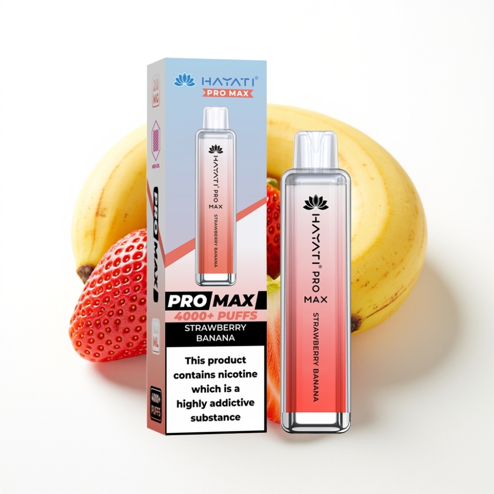 Hayati Pro Max 4000 Puffs Dual Mesh Coil Strawberry Banana