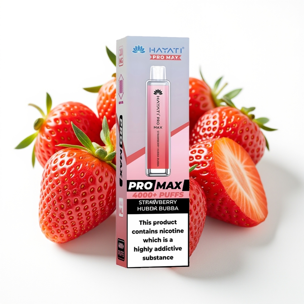 Hayati Pro Max 4000 Puffs Dual Mesh Coil Strawberry Hubba Bubba