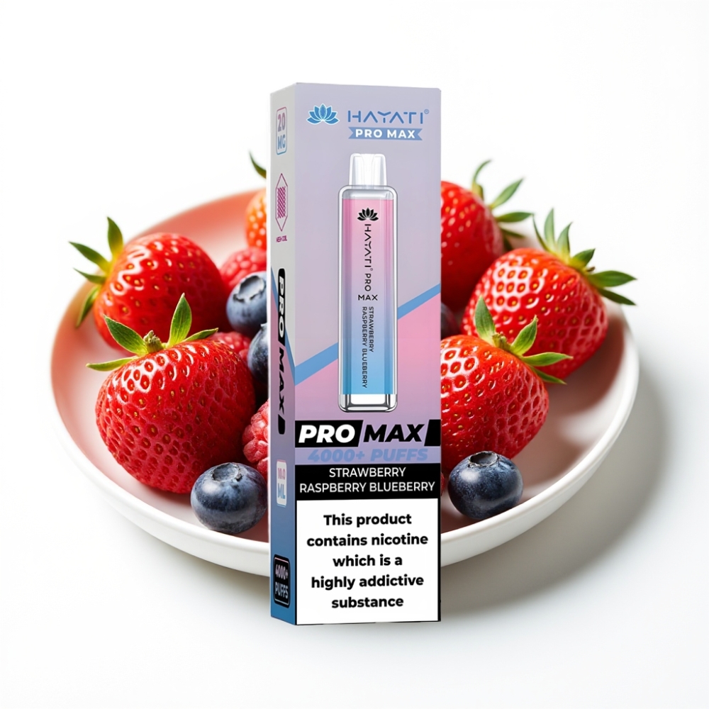 Hayati Pro Max 4000 Puffs Dual Mesh Strawberry Raspberry Blueberry