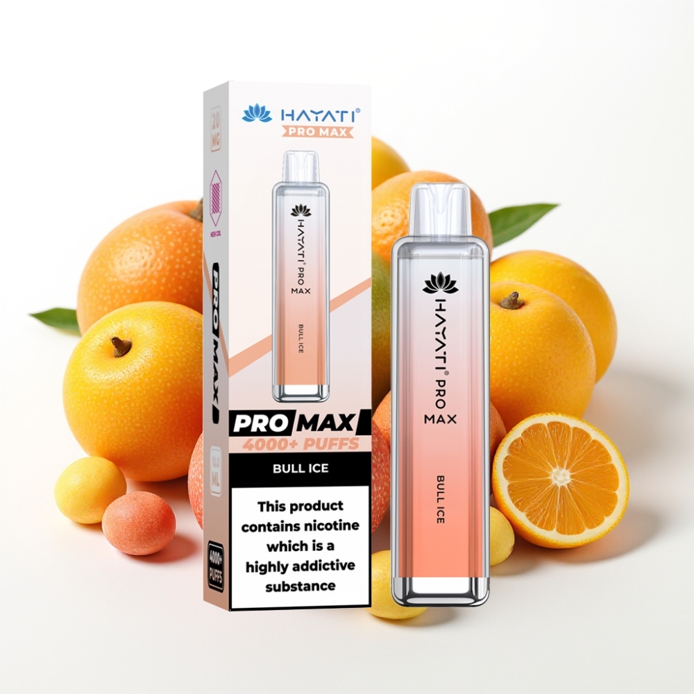Hayati Pro Max 4000 Puffs Rechargeable Disposable Vape Bull Ice