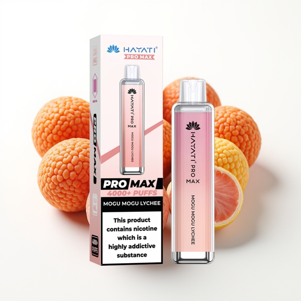 Hayati Pro Max 4000 Puffs Rechargeable Disposable Vape Mogu Mogu Lychee