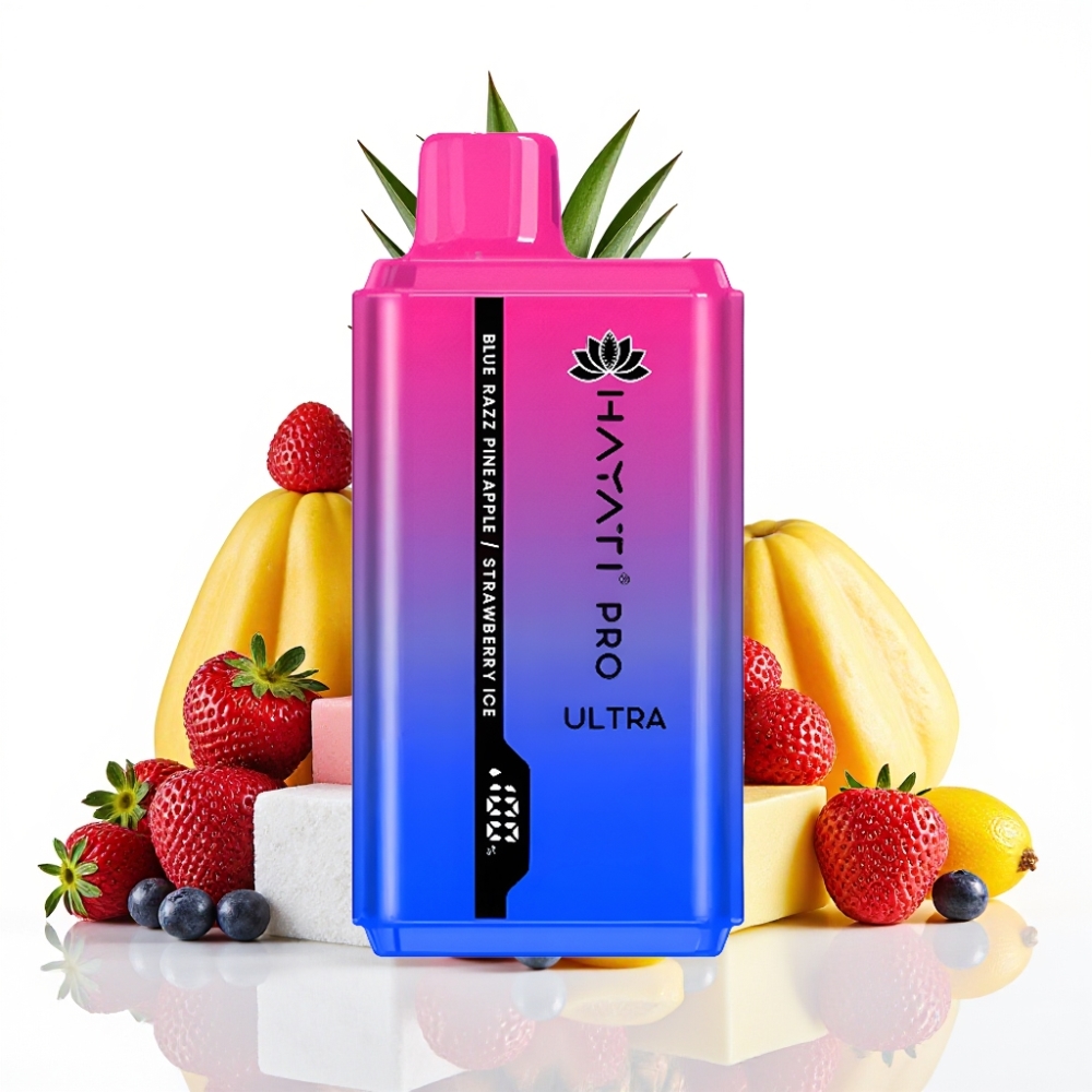 Hayati Pro Ultra 15000 Puffs 850mAh Blue Razz Pineapple Strawberry Ice