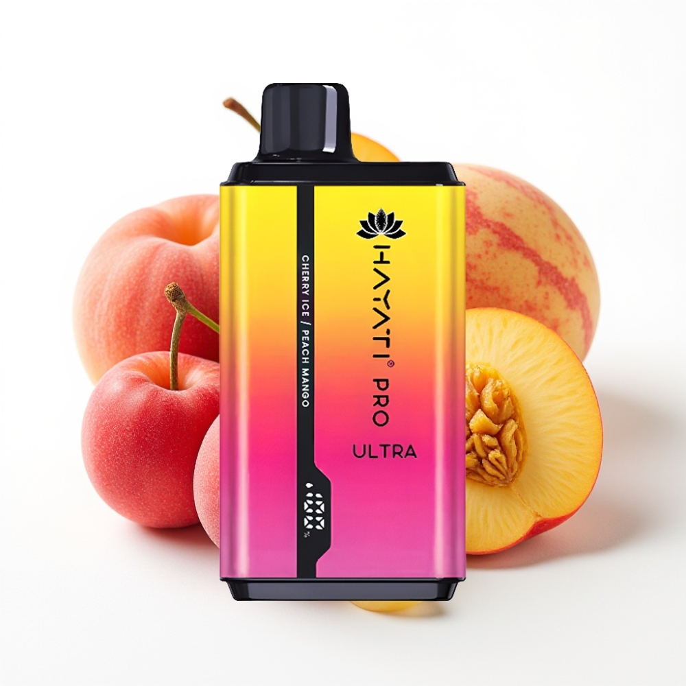 Hayati Pro Ultra 15000 Puffs 850mAh Cherry Ice Peach Mango