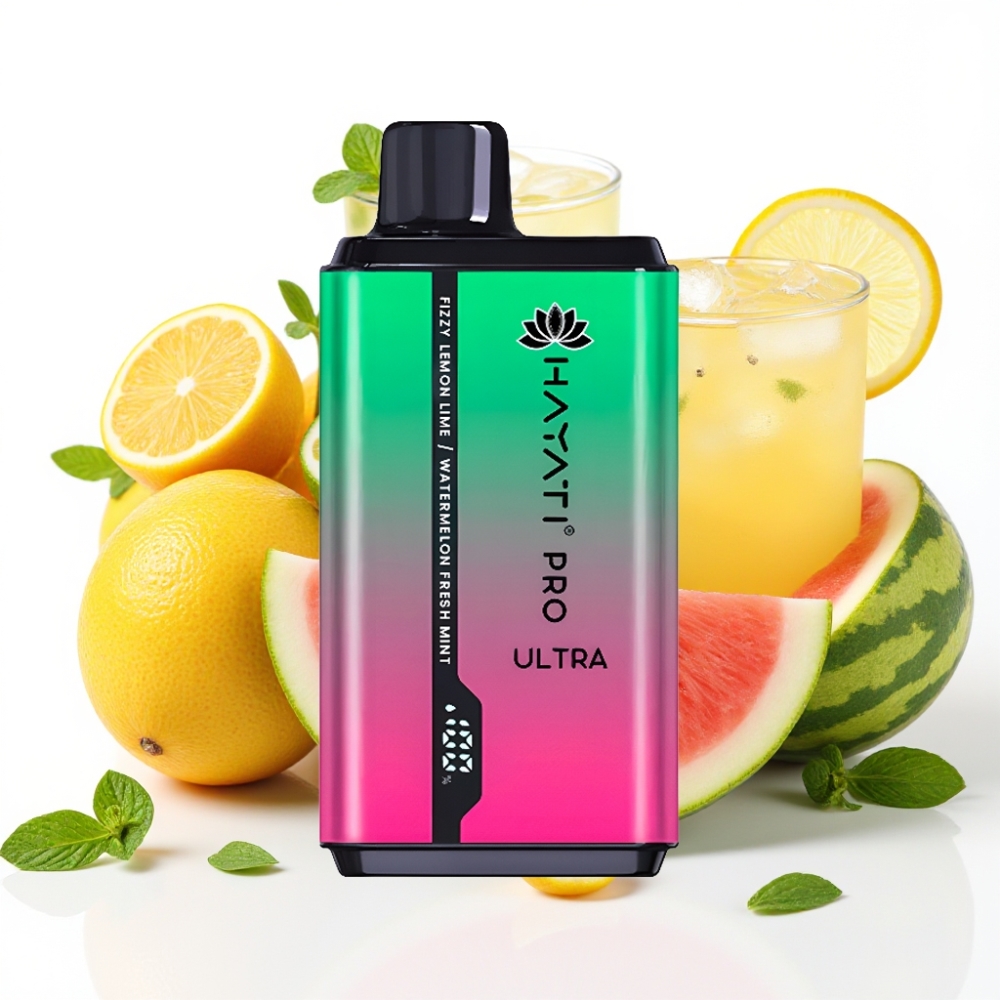 Hayati Pro Ultra 15000 Puffs 850mAh Fizzy Lemon  Lime Watermelon Fresh Mint