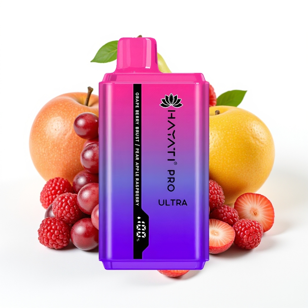 Hayati Pro Ultra 15000 Puffs 850mAh Grape Berry Burst Pear Apple Raspberry