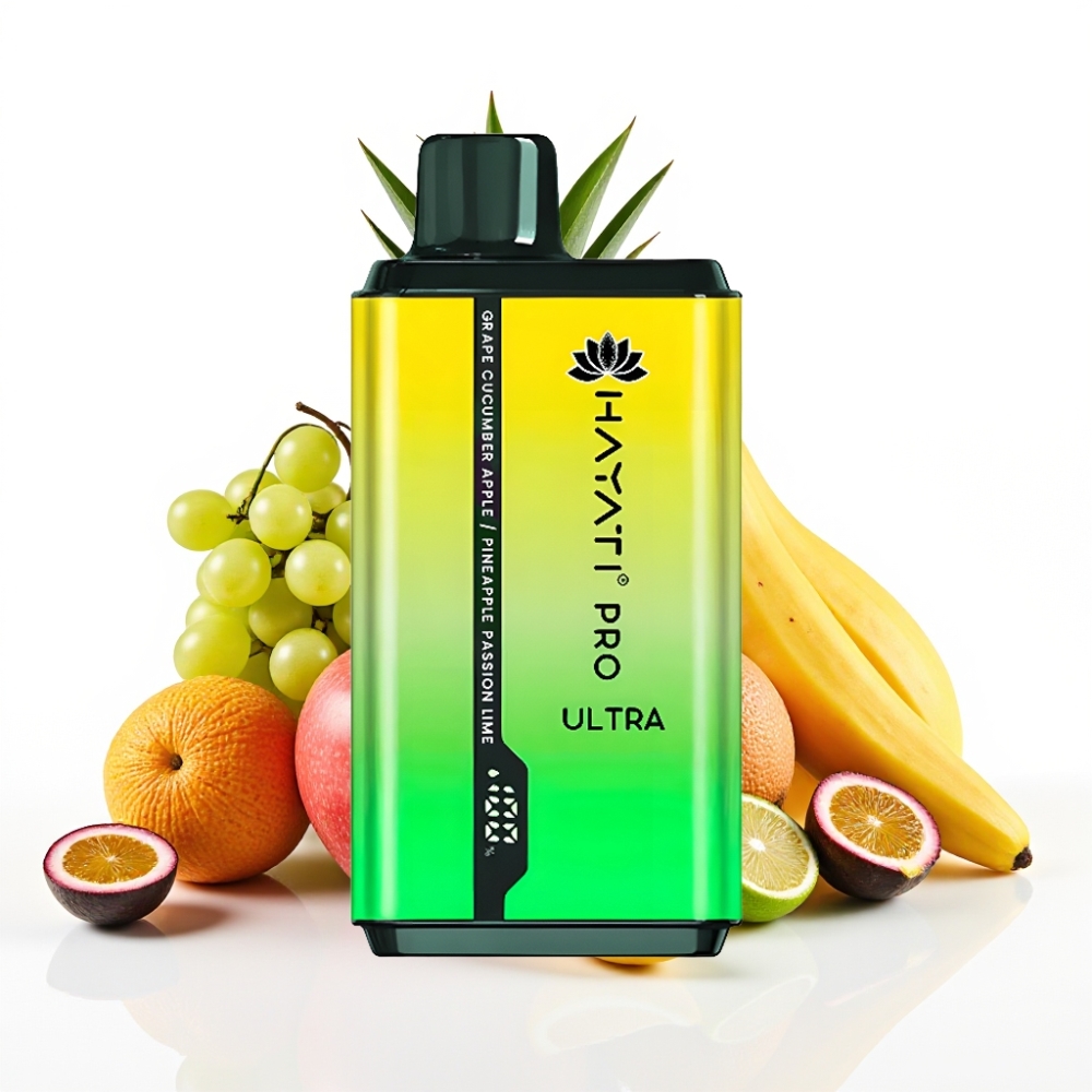 Hayati Pro Ultra 15000 Puffs 850mAh Grape Cucumber Apple Pineapple Passion Lim