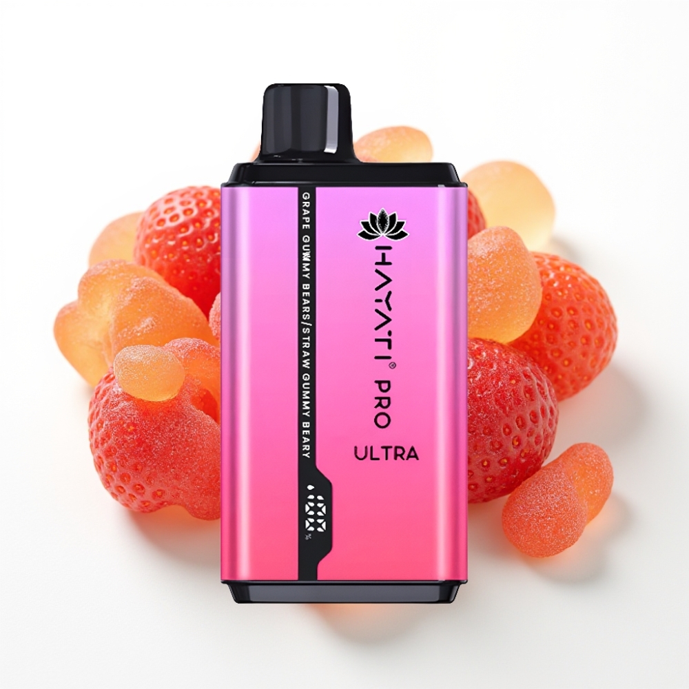 Hayati Pro Ultra 15000 Puffs 850mAh Grape Gummy Bear Strawberry Gummy Bear