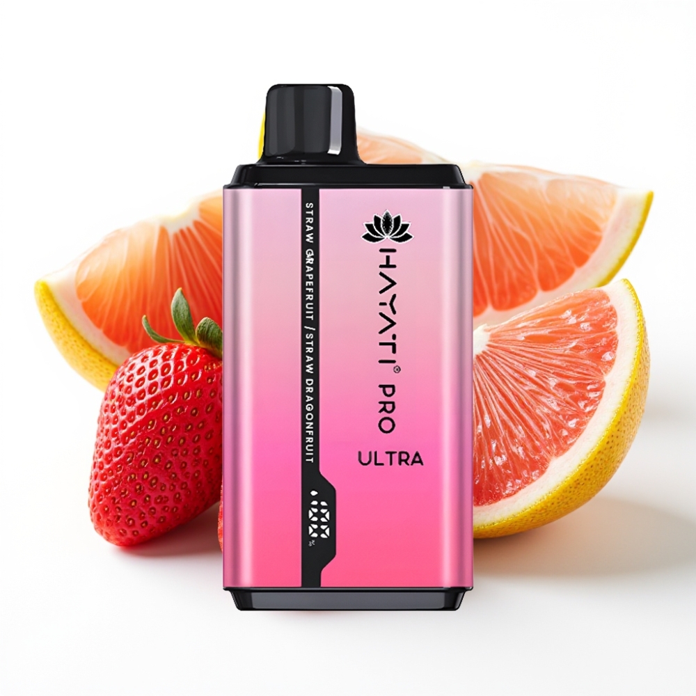 Hayati Pro Ultra 15000 Puffs 850mAh Strawberry Grapefruit Strawberry Dragonfruit
