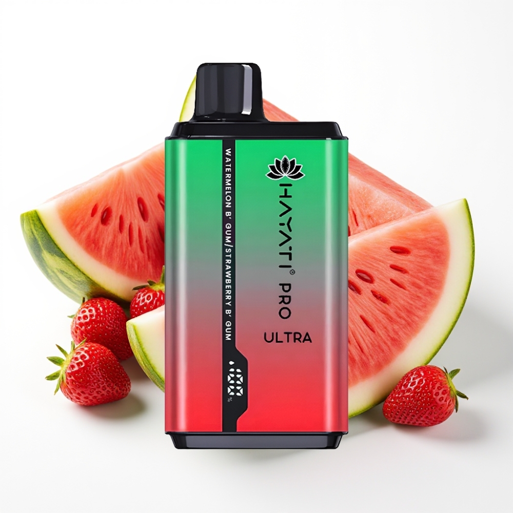 Hayati Pro Ultra 15000 Puffs 850mAh Watermelon Bubblegum Strawberry Bubblegum