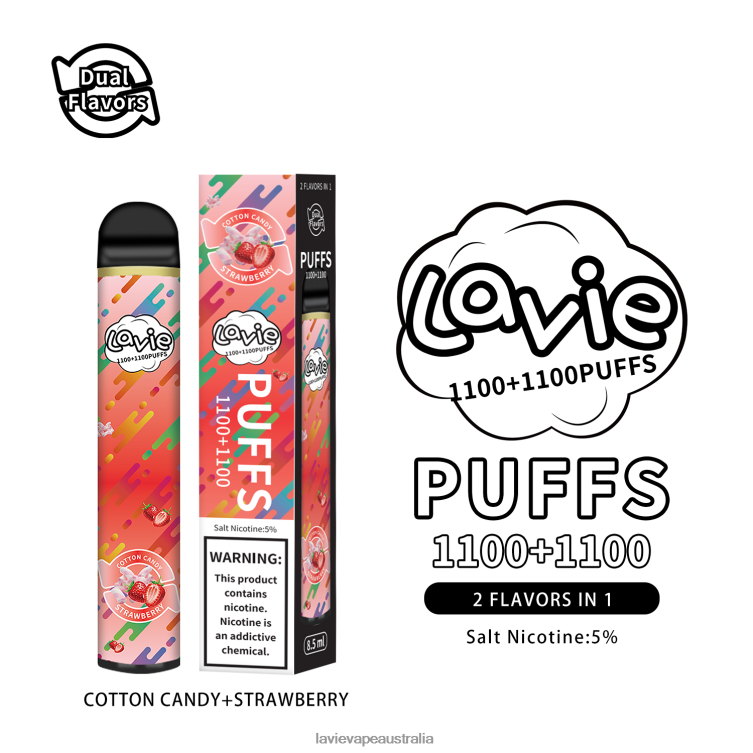 Lavie Disposable Vape - LAVIE BAR Switch 2200 Puffs Cotton Candy/Strawberry D82X4293