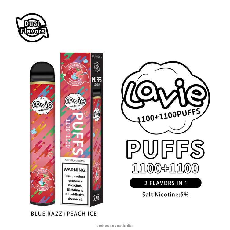 Lavie Vape Sydney - LAVIE BAR Switch 2200 Puffs Blue Razz/Peach Ice D82X4298