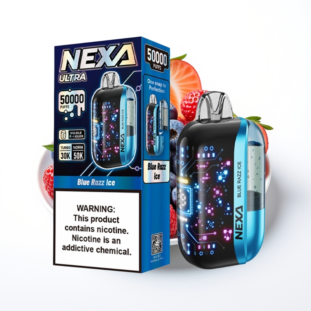 NEXA Ultra 50000 Puffs 20ml 800mah Disposable Vape Blue Razz Ice