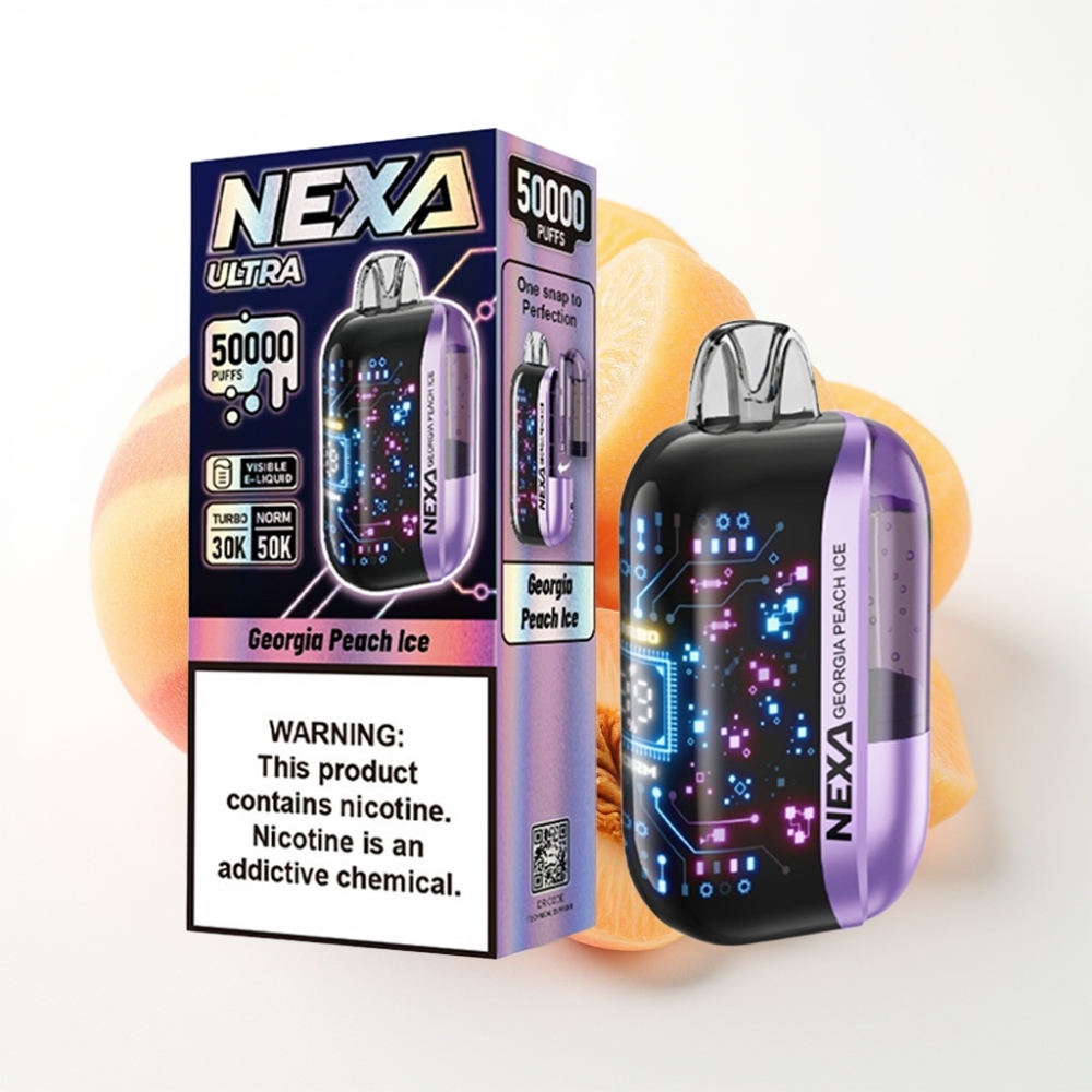NEXA Ultra 50000 Puffs Dual Mesh Coils Disposable Vape Georgia Peach Ice